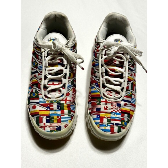 Nike Air Max PlusNIC Shoes Men\'s 8.5 International Flags White Multicolor *READ